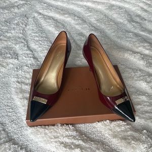 Coach burgundy and black kitten heels. Size US 9.5